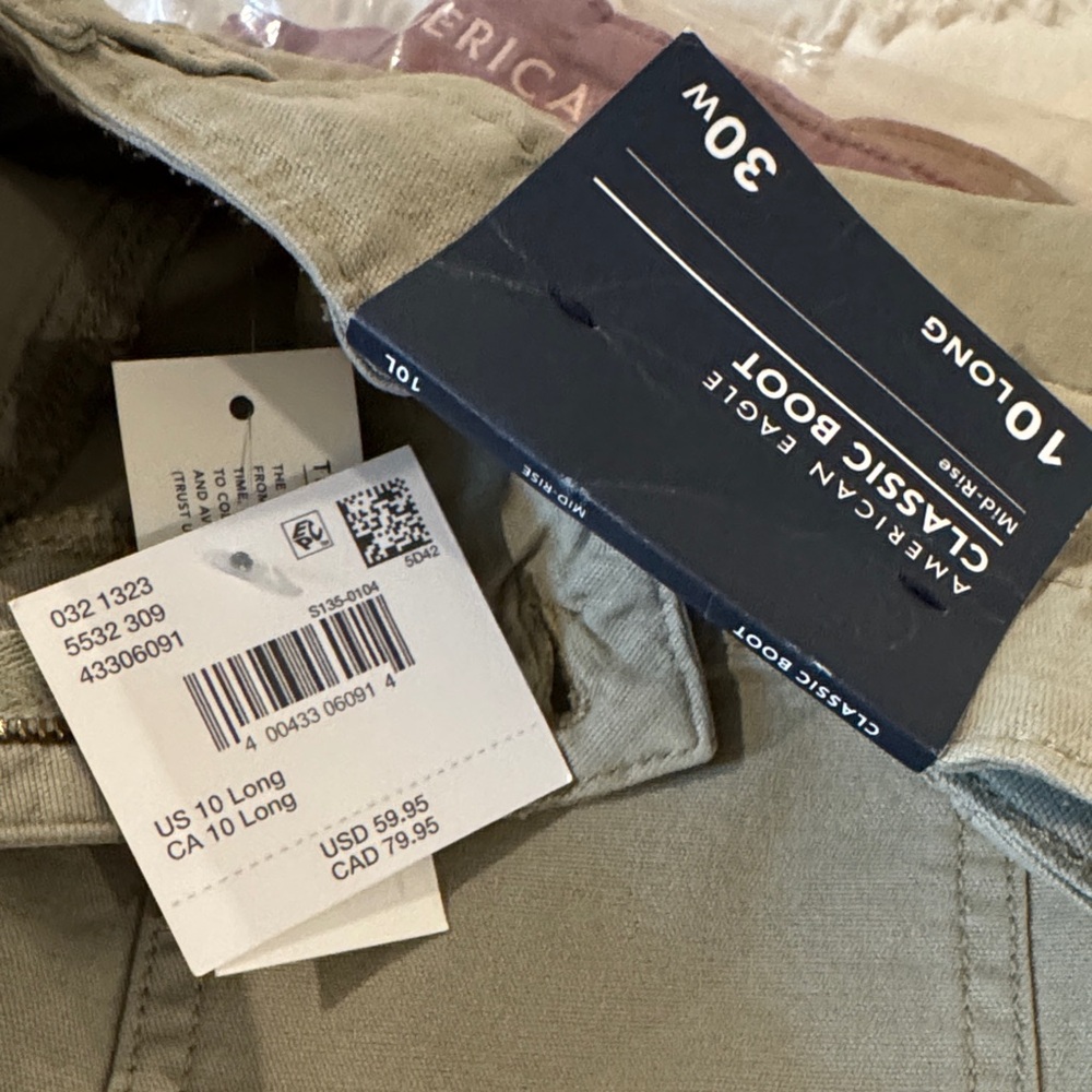 2 pairs American Eagle Outfitters Classic Boot Pants - Tan TWO PAIR BUNDLE